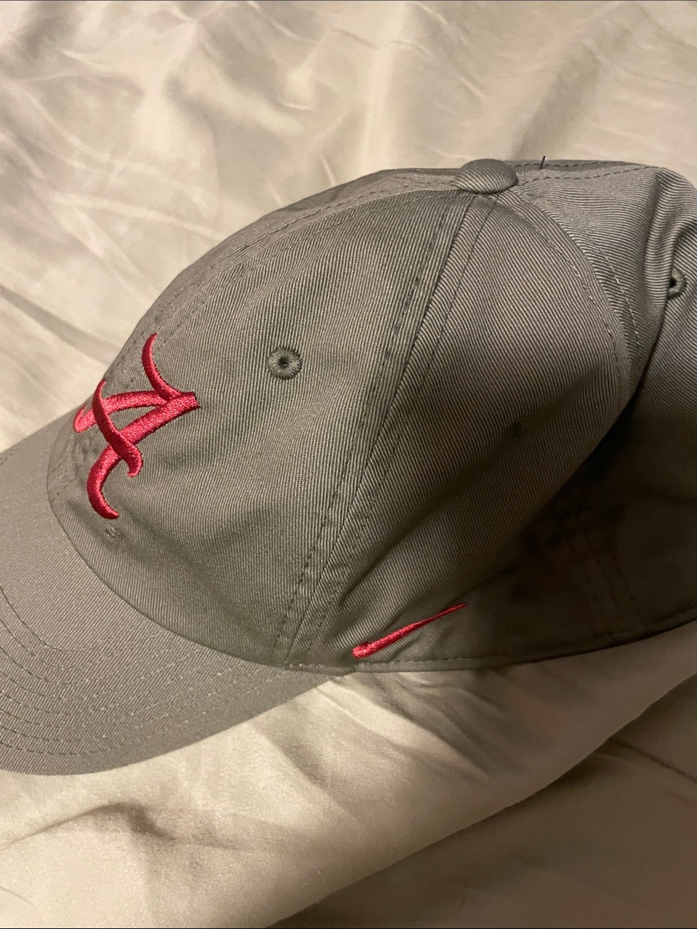Nike Gray Baseball Cap with Red Embroidery
